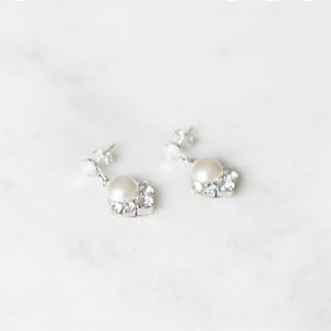 AtelierElise bridal gold pearl & crystal earrings